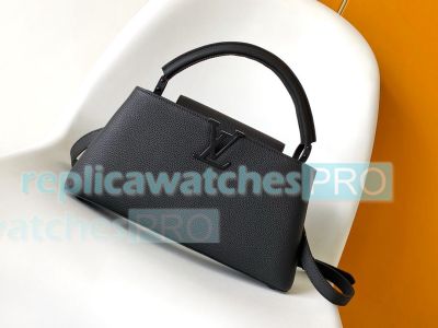 Replica L--V Capucines East-West MM Black Bag Medium Size